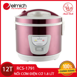 Nồi cơm điện Elmich Smartcook dung tích 1.8 lít 700W RCS-1791, bảo hành 12 tháng