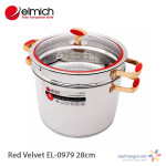 Bộ nồi xửng hấp Elmich inox 304 Red Velvet 28cm EL0979 hàng chính hãng, bảo hành 5 năm
