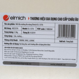 Nồi lẩu nướng đa năng 1.8 lít 1800W Elmich EL-3376 - Hàng chính hãng, bảo hành 12 tháng