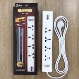 Ổ cắm điện tiếp địa chống rò điện cao cấp Calibra 4 lỗ cắm CSU-4K1A