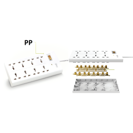 Ổ Cắm Điện Tiếp Địa Chống Rò Điện Cao Cấp Calibra 8 Lỗ Cắm CSU-8K1A Bảo hành 10 năm