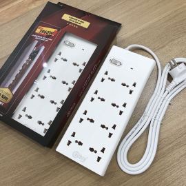Ổ Cắm Điện Tiếp Địa Chống Rò Điện Cao Cấp Calibra 8 Lỗ Cắm CSU-8K1A Bảo hành 10 năm