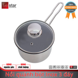 Nồi quánh bột chống dính Inox 3 đáy Fivestar 14cm dùng bếp từ