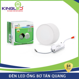 Đèn Led ống bơ tán quang Kingled 12W OBK-12 vỏ trắng, đổi mới 2 năm