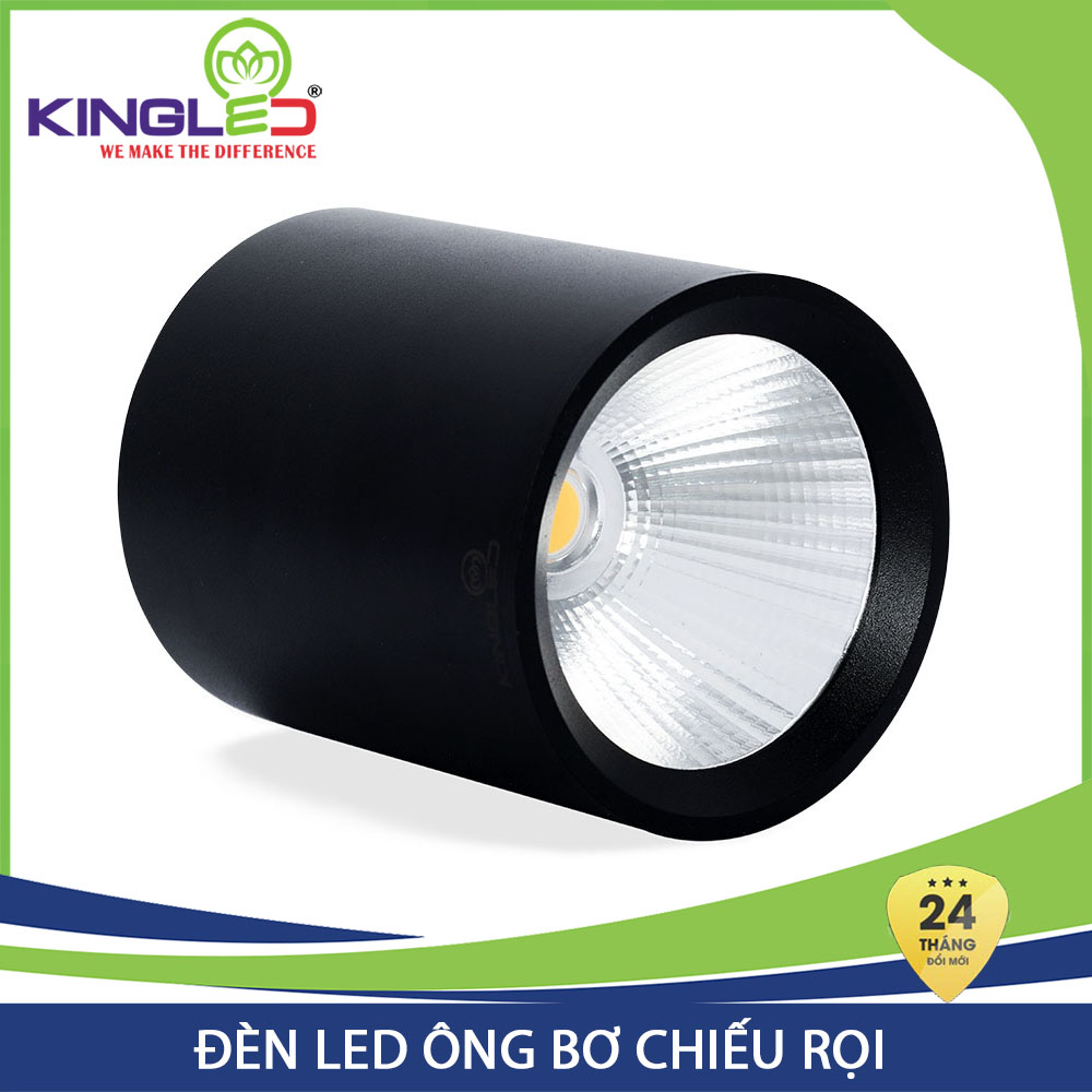 Đèn ống bơ chiếu rọi Kingled 15w vỏ đen (OBR-15)