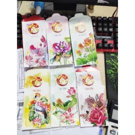 Bộ 10 phong bao lì xì Tết Nguyên Đán Việt Nam mẫu Hoa Sen
