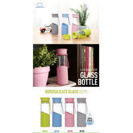 Bình Nước Thủy Tinh 500ml Chịu Nhiệt Lock&Lock LLG673BLU Màu Xanh