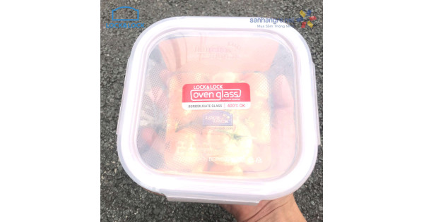 Contenitore In Vetro Lock & Lock Quadrato 0,75L – Pirofila Ermetica Per Forno, Microonde E Congelatore, Senza BPA, Trasparente