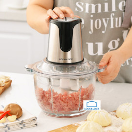 Máy xay thịt cối thủy tinh 2 lưỡi dao kép 2L Lock&Lock EJM171 bảo hành 12 tháng