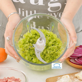 Máy xay thịt cối thủy tinh 2 lưỡi dao kép 2L Lock&Lock EJM171 bảo hành 12 tháng