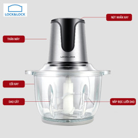 Máy xay thịt cối thủy tinh 2 lưỡi dao kép 2L Lock&Lock EJM171 bảo hành 12 tháng