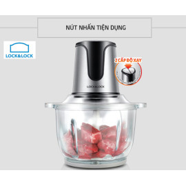 Máy xay thịt cối thủy tinh 2 lưỡi dao kép 2L Lock&Lock EJM171 bảo hành 12 tháng