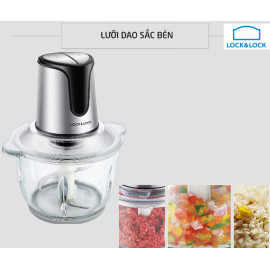 Máy xay thịt cối thủy tinh 2 lưỡi dao kép 2L Lock&Lock EJM171 bảo hành 12 tháng