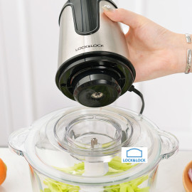 Máy xay thịt cối thủy tinh 2 lưỡi dao kép 2L Lock&Lock EJM171 bảo hành 12 tháng