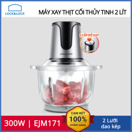 Máy xay thịt cối thủy tinh 2 lưỡi dao kép 2L Lock&Lock EJM171 bảo hành 12 tháng