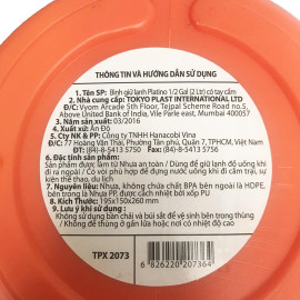 Bình giữ lạnh Lock&Lock Platino dung tích 2L có tay cầm và vòi rót TPX2073 - Sản xuất tại Ấn Độ