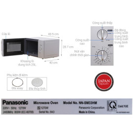 Lò vi sóng Panasonic NN-SM33HMYUE dung tích 25 lít công suất 800W, bảo hành 12 tháng