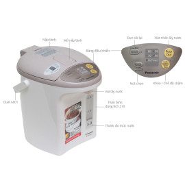 Bình thủy điện Panasonic 3 Lít NC-EG3000CSY chính hãng xuất xứ Thái Lan, bảo hành 12 tháng