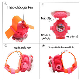 Đồng hồ điện tử chiếu 24 hình 3D Projector Watch Hello Kitty