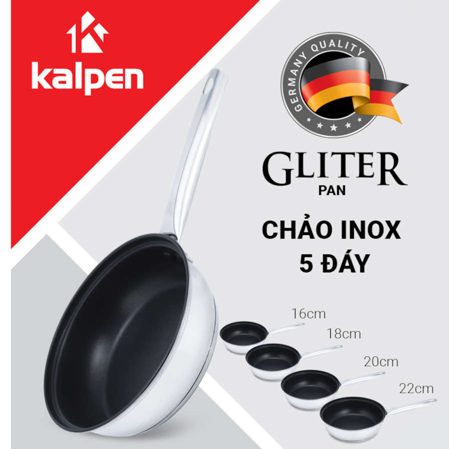 Chảo chống dính Inox 5 lớp Kalpen Gliter size 16cm