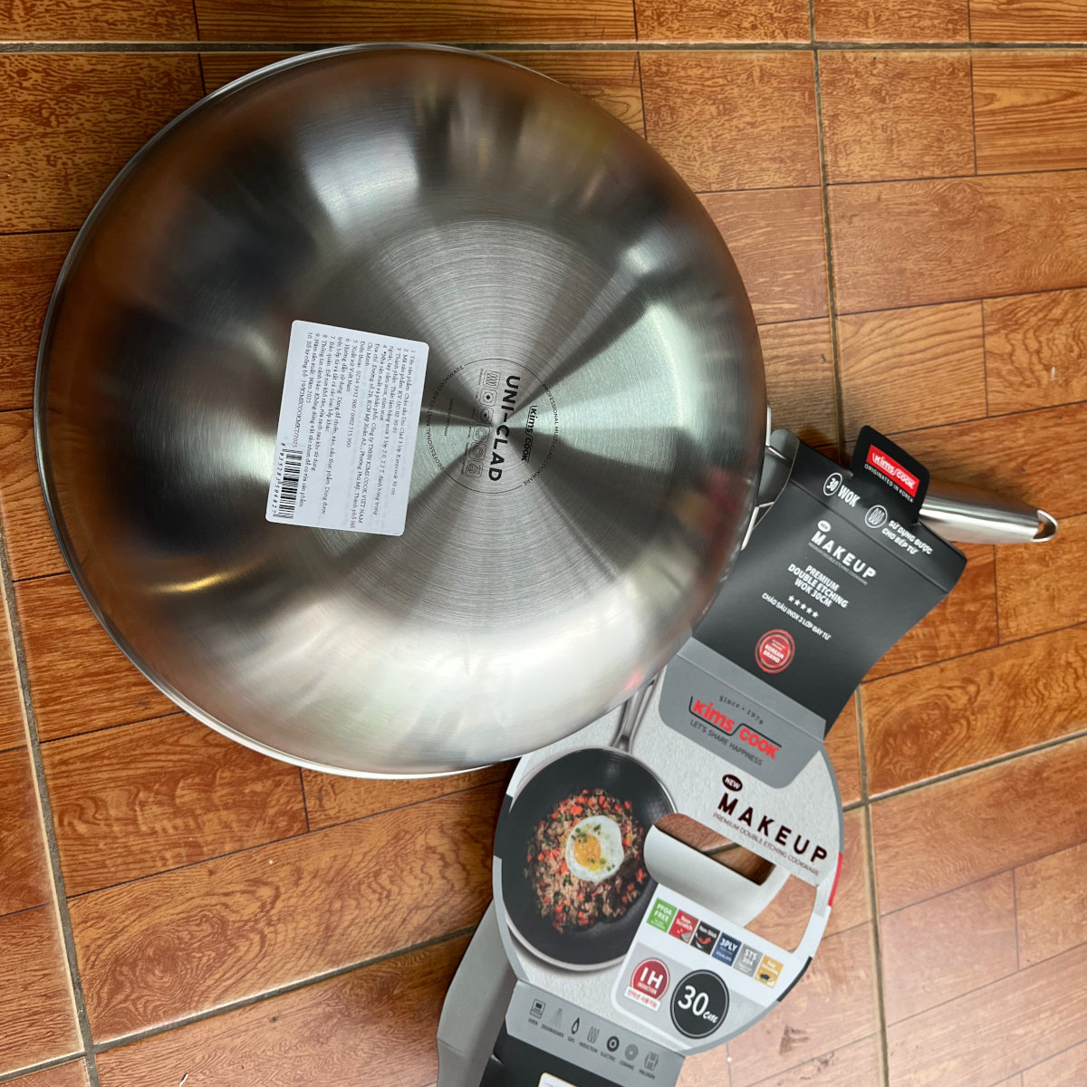 Chảo sâu lòng Inox 3 lớp Makeup Uni Clad Kimscook 30cm