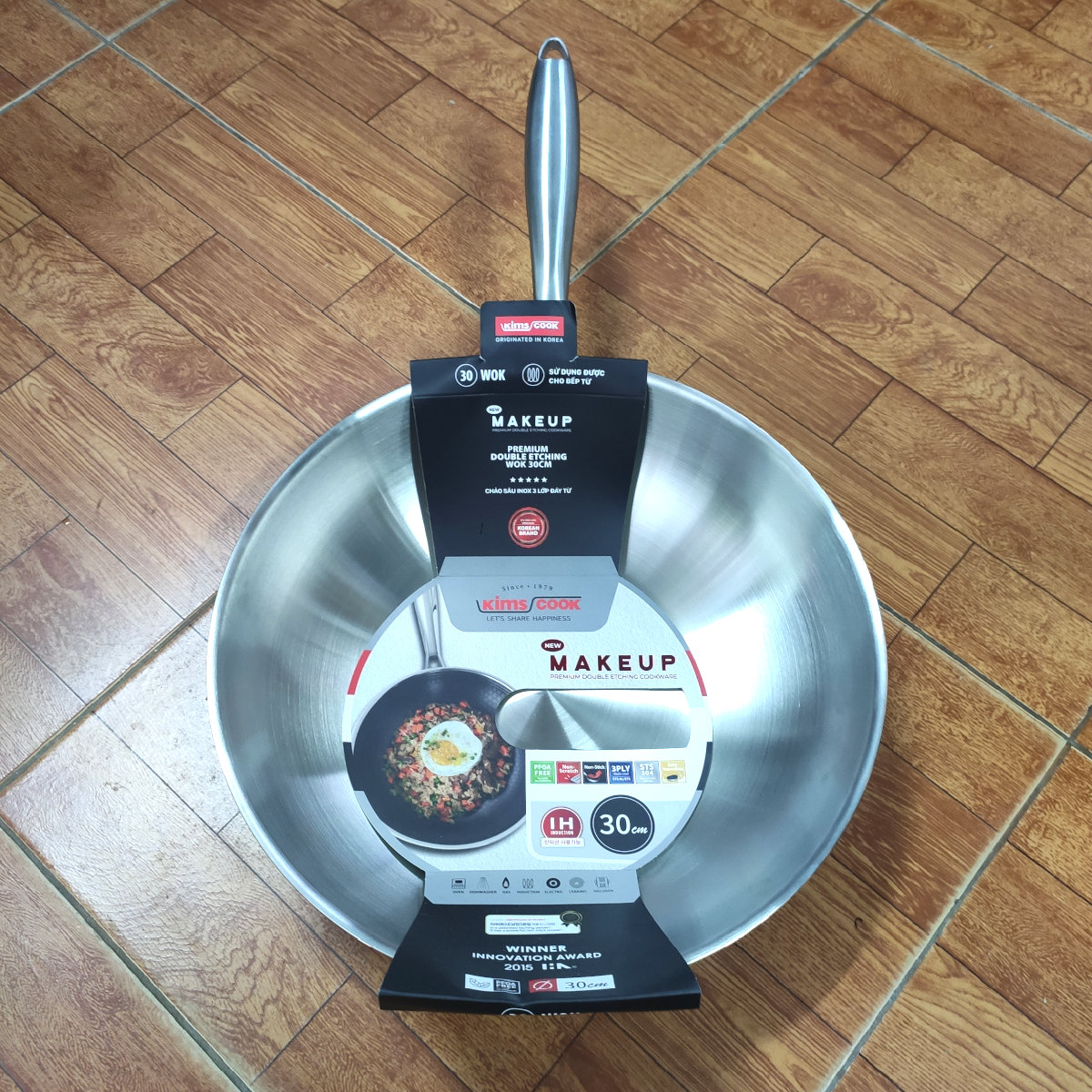 Chảo sâu lòng Inox 3 lớp Makeup Uni Clad Kimscook 30cm