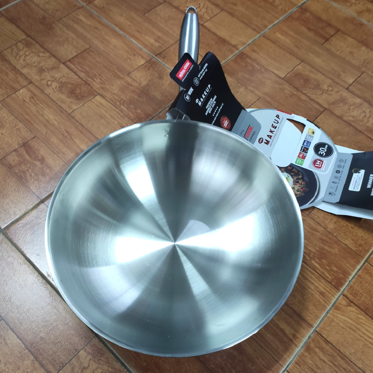 Chảo sâu lòng Inox 3 lớp đúc liền khối Makeup Uni Clad Kimscook 30cm