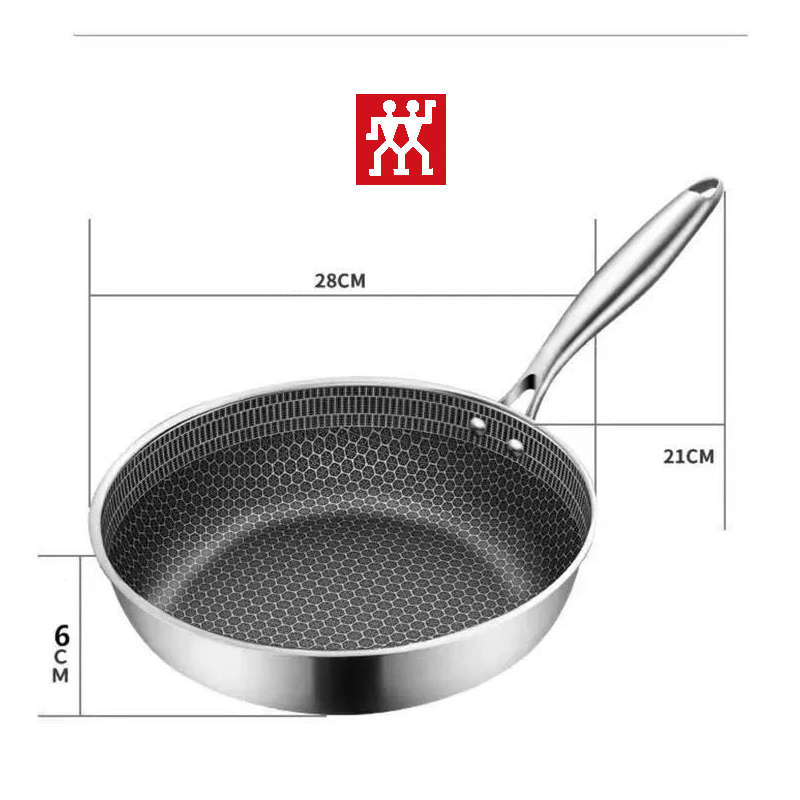 Chảo chống dính Inox 316 Zwilling công nghệ Blackcube size 28cm