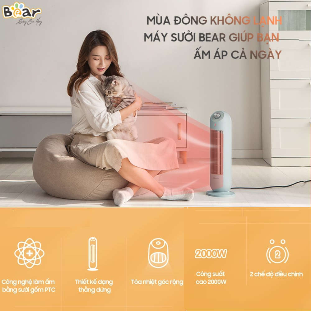 Máy sưởi gốm Bear DNQ-C20B1 công suất 2000W bảo hành 18 tháng