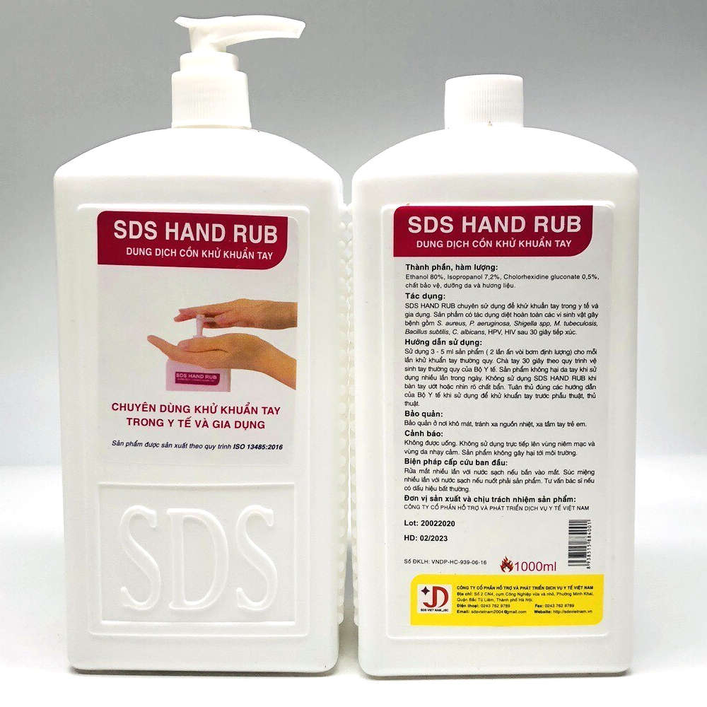 Nước rửa tay sát khuẩn SDS HAND RUB chai 1000ml