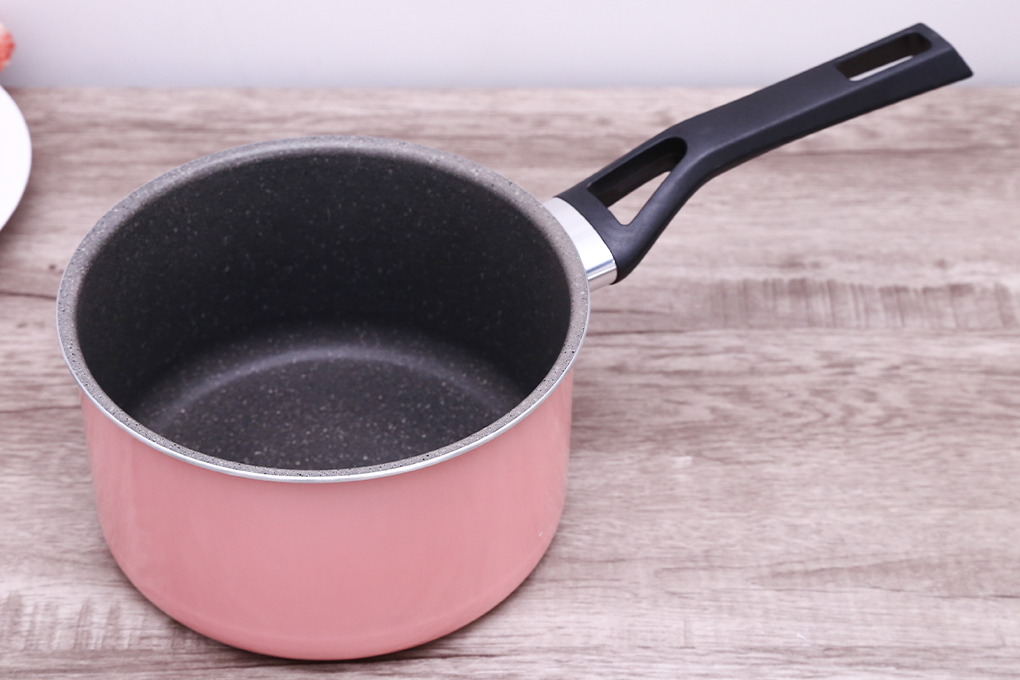 Quánh hợp kim nhôm chống dính vân đá đáy từ nắp kính Kims Cook 16cm EARM316H