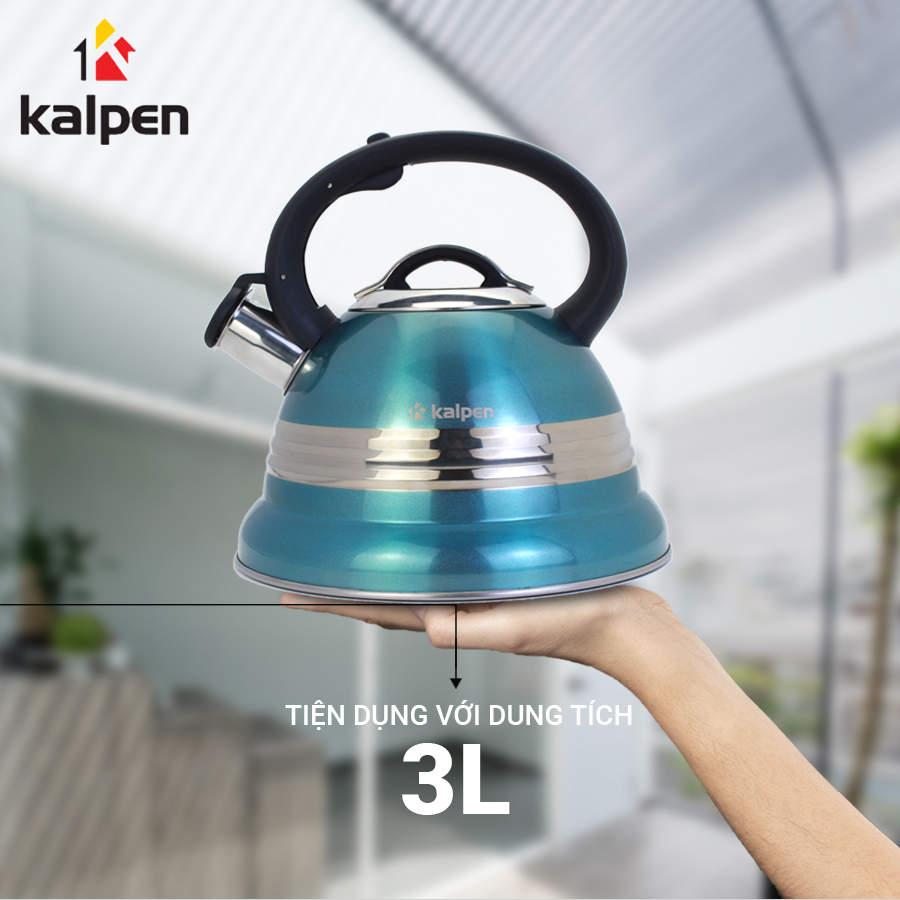 Ấm đun nước Inox 304 cao cấp Kalpen KK01 dung tích 3L dùng bếp từ