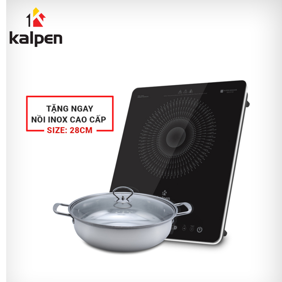 Bếp điện từ đơn Kalpen ICK-1613 công suất 2200W tặng Nồi Inox 28cm