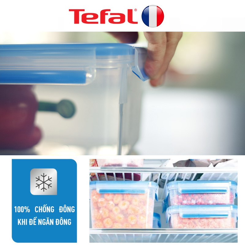 Hộp nhựa vuông 1.1L Tefal Masterseal Fresh K3021322, sản xuất tại Đức