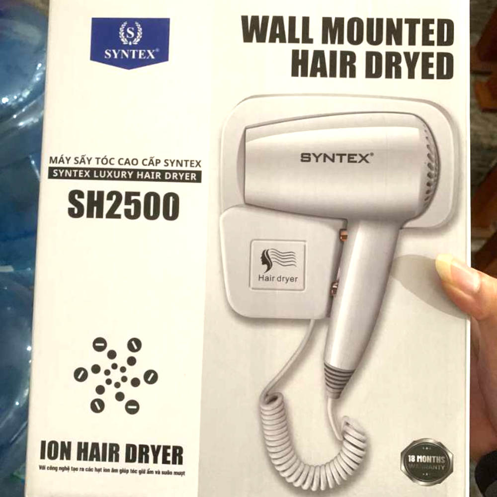 Máy sấy tóc cao cấp treo tường Syntex SH2500 công nghệ Đức 2500W, bảo hành 18 tháng