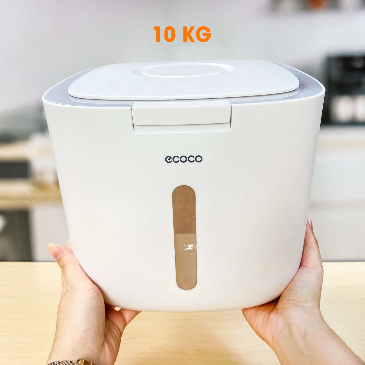 Thùng đựng gạo thông minh ECOCO 10kg ấn mở nắp tiện lợi