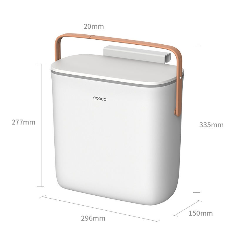Thùng rác thông minh treo tủ bếp, dính tường có nắp đậy 10L Ecoco E2236