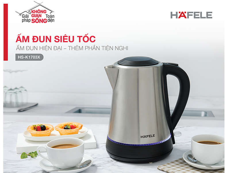 Ấm siêu tốc Inox 304 Hafele HS-K1703X