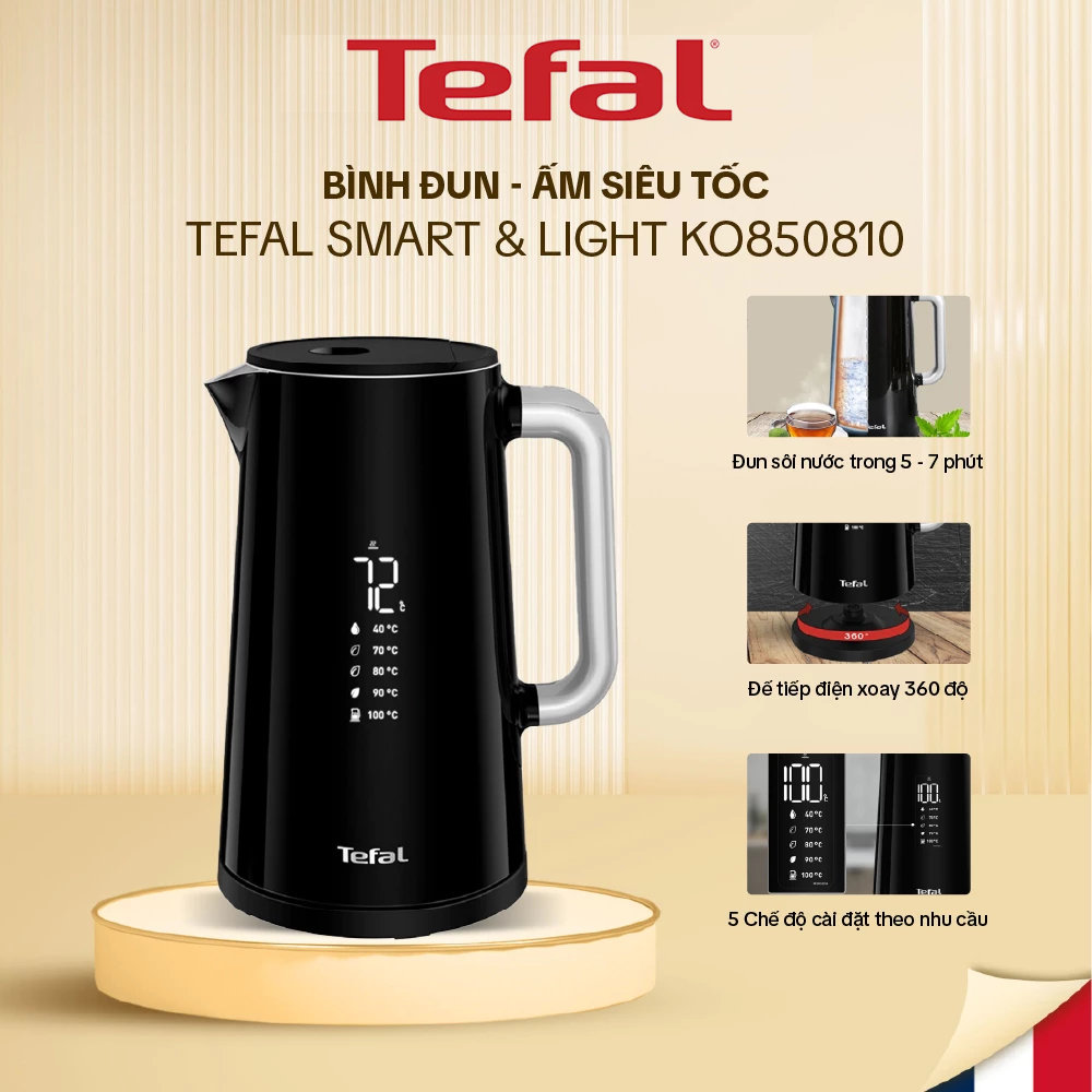 Ấm siêu tốc Tefal Smart & Light 1.7 lít 1800W KO850810