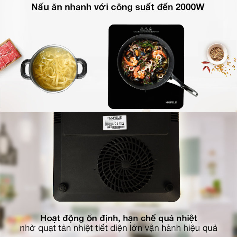 Bếp từ đơn Hafele HSI-21FW công suất 2000W