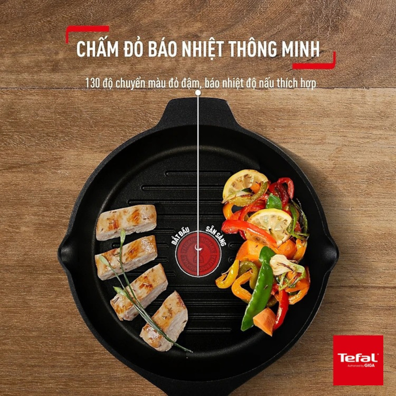 Chảo đúc nướng chống dính Tefal Rubosto 26cm E2494044 có miệng rót