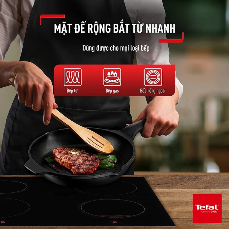 Chảo đúc nướng chống dính Tefal Rubosto 26cm E2494044 có miệng rót