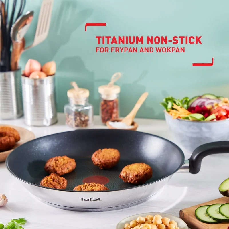 Chảo chiên Inox 304 chống dính Tefal Primary E3090404 size 24cm