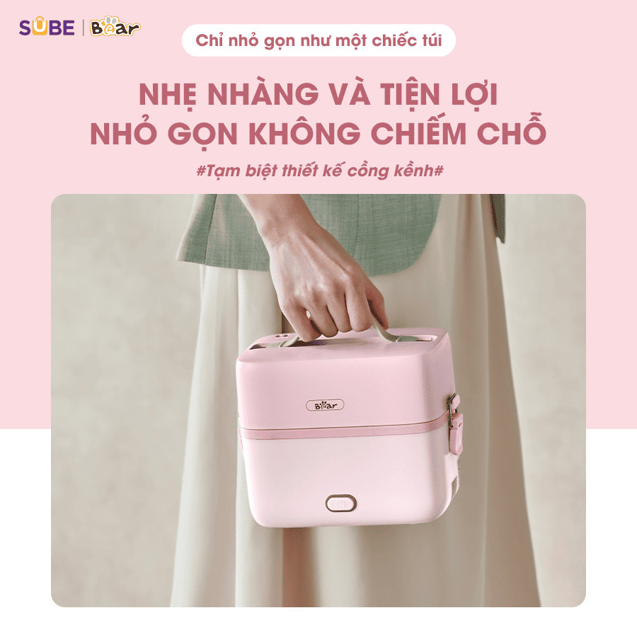 Hộp cơm cắm điện 2 tầng 1.2L Bear SB-HC12L