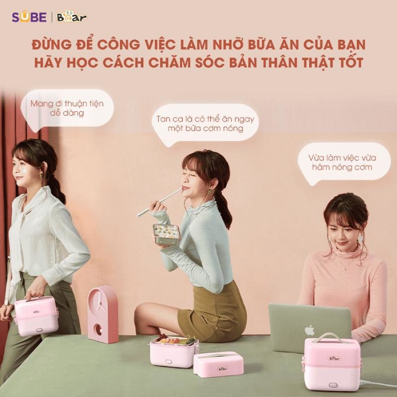 Hộp cơm cắm điện 2 tầng 1.2L Bear SB-HC12L