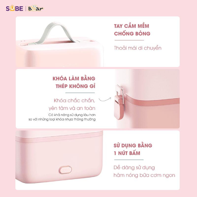 Hộp cơm cắm điện Bear 2 ngăn SB-HC12L dung tích 1.2L, bảo hành 18 tháng