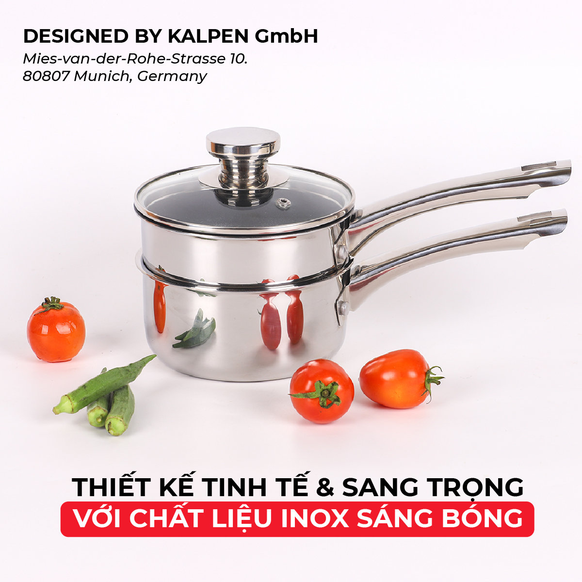 Bộ quánh chảo Inox 3 lớp liền khối Kalpen Baby BB14