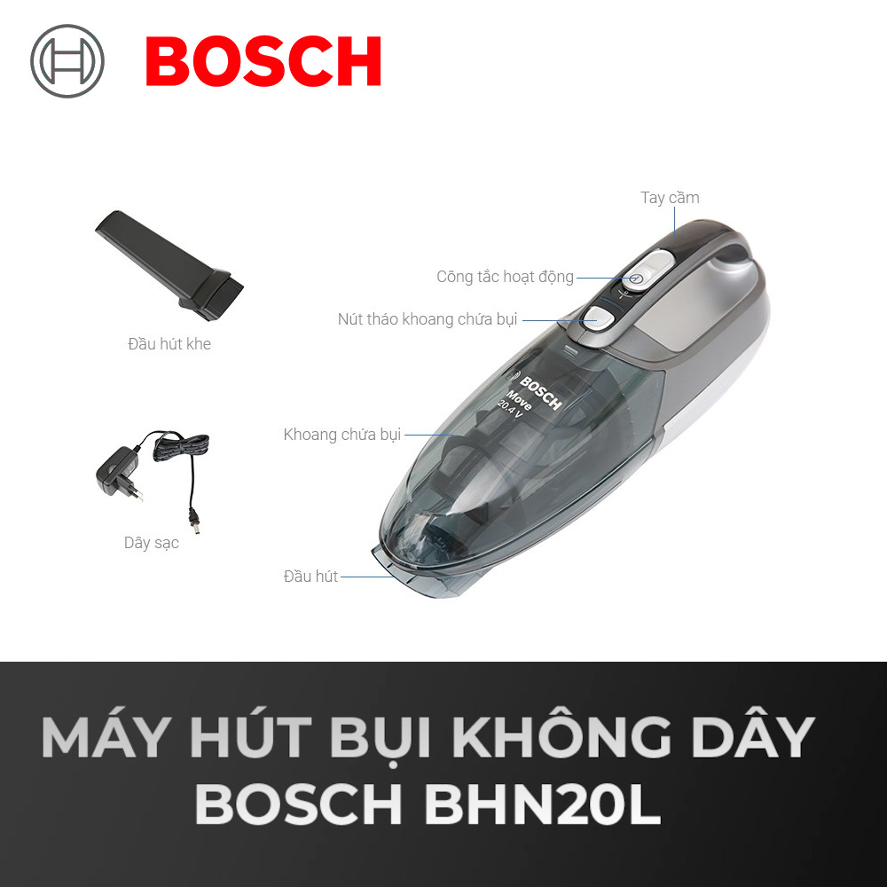 Máy hút bụi không dây cấm tay Bosch BHN20L 20V 45 phút hàng Đức