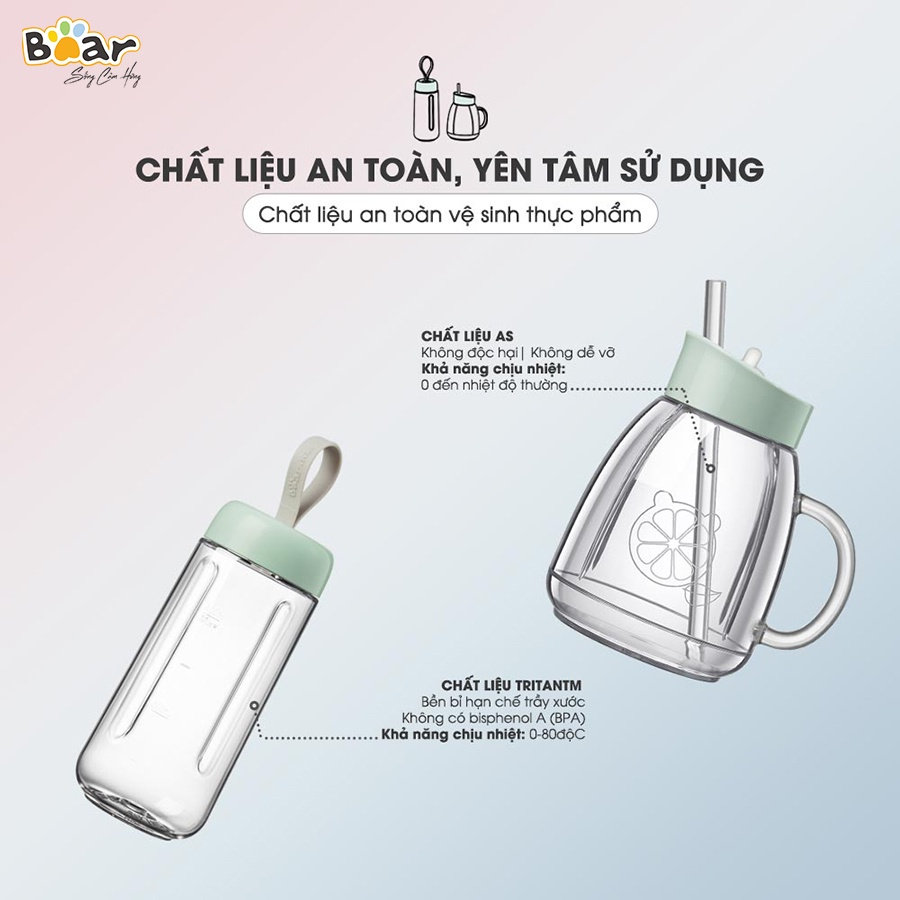 Máy xay sinh tố hoa quả cầm tay Bear LLJ-D04A1