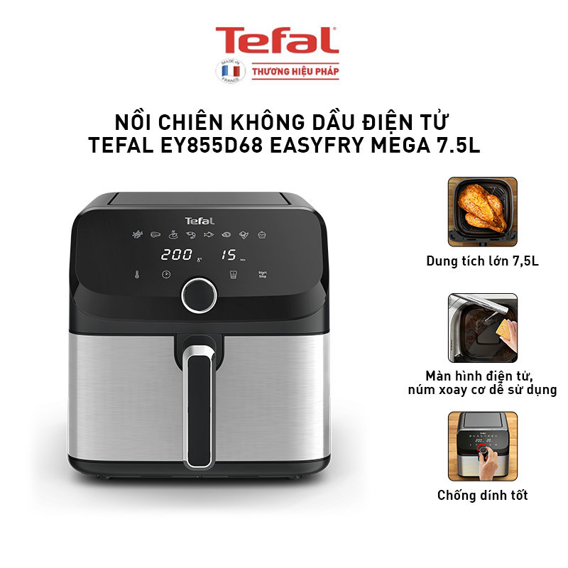 Nồi chiên không dầu điện tử Tefal EY855D68 EasyFry Mega 7.5L